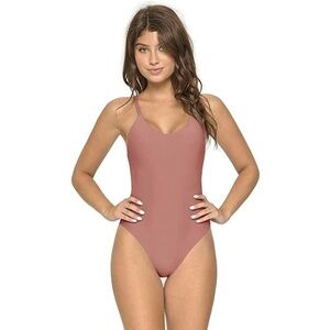 NWOT Pilyq Dusty Rose Reversible Seamless Lux One Piece Swimsuit Sz. S